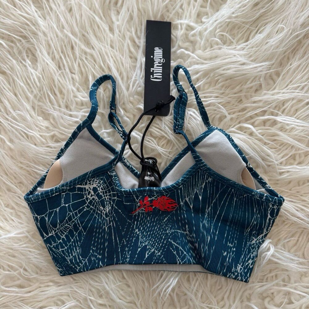 Civil Regime Overran by Webs Kelly Seamless Sports Bra Blue Size XS - Picture 4 of 6